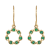 10K Yellow Gold Emerald Circle Drop Earrings