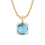 10k Yellow Gold Genuine Round Blue Topaz Pendant With Chain