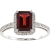 10k White Gold Emerald-Cut Garnet and Diamond Halo Ring