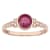10k Rose Gold Vintage Style Genuine Round Ruby and Diamond Ring