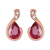 10K Rose Gold Pear Shape Ruby and Diamond Earrings