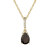 10k Yellow Gold Genuine Pear-Shape Smoky Quartz and Diamond Drop Pendant
With Chain