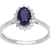 10k White Gold Oval Sapphire and Halo Diamond Ring