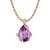 10k Rose Gold Genuine Pear-shape Amethyst Teardrop Pendant With Chain