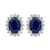 10K White Gold Sapphire and Diamond Halo Earrings