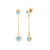 Long Blue Topaz Stud and Drop Earrings in 14K Gold Filled