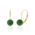 14K Gold Canadian Nephrite Jade Ball Drop Leverback Earrings