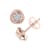 FINEROCK 10K Rose Gold Diamond Stud Earrings (1/10 Carat)
