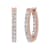 FINEROCK 1 Carat Prong Set Diamond Inside-out Hoop Earrings in 14K Rose Gold