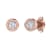 FINEROCK 10K Rose Gold Bezel Set Round Diamond Stud Earrings (1/10 Carat)