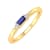 FINEROCK 0.15 ctw Blue Sapphire and White Diamond Ring in 10K Yellow Gold