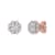 FINEROCK 1/2 Carat Diamond Cluster Earrings in 10K Rose Gold