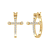 FINEROCK 0.12 Carat Men's Diamond Hoop Earring with Cross Sign in 10K
Yellow Gold (Single Piece)