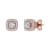 FINEROCK 1/4 Carat Diamond Cluster Stud Earrings in 10K Rose Gold