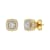 FINEROCK 1/4 Carat Diamond Cluster Stud Earrings in 10K Yellow Gold