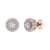 FINEROCK 1/2 Carat Diamond Halo Stud Earrings in 10K Rose Gold