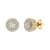 FINEROCK 1/2 Carat Diamond Halo Stud Earrings in 10K Yellow Gold