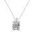 GEMistry White Topaz Sterling Silver 18 Inch Cable Chain Pendant Necklace