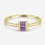 GEMistry 0.14 ctw Baguette Amethyst Trio Midi Ring in 925 Sterling Silver