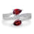 GEMistry Red Garnet with Cubic Zirconia Accents 925 Sterling Silver
Bypass Ring