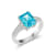 Gemistry Ring In 925 Sterling Silver With Aqua And White CZ