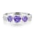 GEMistry Amethyst with Cubic Zirconia Accent 3-Stone Sterling Silver
Band Ring