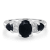 GEMistry Black Onyx and White CZ 925 Sterling Silver 3-Stone Cocktail Ring