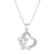 GEMistry Love Heart White Topaz Sterling Silver 18 Inch Cable Chain
Pendant Necklace