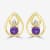 GEMistry 0.5 Ctw Round Amethyst and Topaz Pear Stud Earrings in Sterling Silver