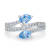 GEMistry Blue Topaz with Cubic Zirconia Accents 925 Sterling Silver
Bypass Ring