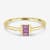 GEMistry 0.21 ctw Baguette Rhodolite Trio Midi Ring in 925 Sterling Silver