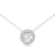 14k White Gold Diamond Halo Necklace
