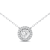 14k White Gold Diamond Halo Necklace