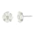 Sterling Silver Button Fresh Water Pearl and White Topaz Earrings