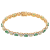 14KT Emerald, Cushion Yellow Diamond, & Diamond Bracelet in Yellow Gold