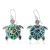 Balinese Artisan 925 Sterling Silver Turtle Theme Dangling Earring with Abalone