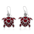 Balinese Artisan 925 Sterling Silver Turtle Shape Earring with Red Coral