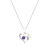 Dazzlingrock Collection Amethyst and Diamond Double Heart Pendant with
chain in 18K Gold
