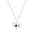 Dazzlingrock Collection Lab Ruby and Diamond Double Heart Pendant with
Chain in 10K Gold