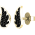 Dazzlingrock Collection Round Black Diamond Angel Wing Stud Earrings for
Women in 14K Yellow Gold