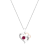 Dazzlingrock Collection Lab Ruby and Diamond Double Heart Pendant with
Chain in 18K Gold