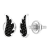 Dazzlingrock Collection Round Black Diamond Angel Wing Stud Earrings for
Women in 14K White Gold