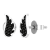 Dazzlingrock Collection Round Black Diamond Angel Wing Stud Earrings for
Women in 14K White Gold