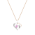 Dazzlingrock Collection Pink Sapphire and Diamond Double Heart Pendant
with Chain in 10K Gold