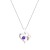 Dazzlingrock Collection Amethyst and White Diamond Double Heart Pendant
with Chain in 14K Gold