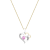 Dazzlingrock Collection Pink Sapphire and Diamond Double Heart Pendant
with Chain in 10K Gold