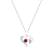 Dazzlingrock Collection Lab Ruby and Diamond Double Heart Pendant with
Chain in 18K Gold