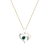 Dazzlingrock Collection Lab Emerald and Diamond Double Heart Pendant
with Chain in 18K Gold