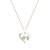 Dazzlingrock Collection Peridot and Diamond Double Heart Pendant with
Chain in 10K Gold