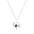 Dazzlingrock Collection Blue Sapphire and White Diamond Double Heart
Pendant with Chain in 18K Gold